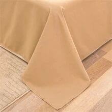 4pcs Apricot Plaid Bedding Set, Soft And Comfortable - Apricot - View 3