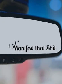 RandySticker Rearview Mirror Decal, Manifest That, Funny Decals, Mental Health, Window Decal, Decal For Car, Vehicle Decals, Positive Affirmation Best For Wall Decor, Stickers, Wall Decal, Vinyl Decal For Home Decorations, Spring Decoration Items Refresh Your Home, Rama Decoration Stickers Gifts Birthday Graduation - Black - View 3