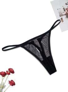 Bragas De Tanga Transpirables Con Estampado De Encaje Y Dibujos Animados Para Mujer