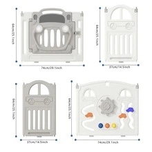 UBRAVOO Parques para Niños - Rosa-Blanco - Ver 11