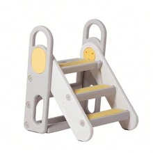 Kids Step Stool Foldable For Bathroom Sink, Easy Folding Non-Slip Bathroom Stool Toilet Potty Training Stool, Adjustable Toddler Ladder Kitchen Counter Stool Helper - Yellow - View 1