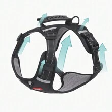 1pc Pet Dog Harness Reflective Adjustable Breathable Vest Chest Strap For Small Medium Large Dogs Cat Puppy Collar Dog Accessoires - Black - View 7