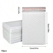10pcs Shock-Resistant Bubble Bag Packaging - Perfect For Garment, Clothing & Small Items Shipping Back To School - White - View 10