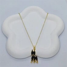 Exquisite And Handsome Doberman Pinscher Pendant Necklace Fashion Pet Dog Women's Jewelry Decoration Accessories Commemorative Jewelry Gifts For Dog Lovers - 金色 - 查看 5