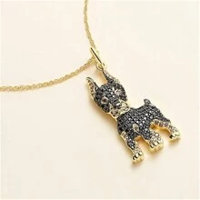 Exquisite And Handsome Doberman Pinscher Pendant Necklace Fashion Pet Dog Women's Jewelry Decoration Accessories Commemorative Jewelry Gifts For Dog Lovers - 金色 - 查看 3