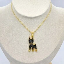 Exquisite And Handsome Doberman Pinscher Pendant Necklace Fashion Pet Dog Women's Jewelry Decoration Accessories Commemorative Jewelry Gifts For Dog Lovers - 金色 - 查看 7
