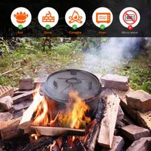 MAMIZO Dutch Oven Pot With Lid, 13.2 Quart Cast Iron Dutch Oven, With Lid Lifter Handle & Stand And Dual Function Lid Griddle For Home Cooking BBQ Baking - 13.2QT - Xem 6