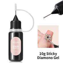 XEIJAYI 1pc Super Strong Adhesive Nail Gel, Removable UV Gel, Suitable For Gems, Jewelry, Diamonds, Pearls, Nail Art Decoration - 無色 - 查看 5