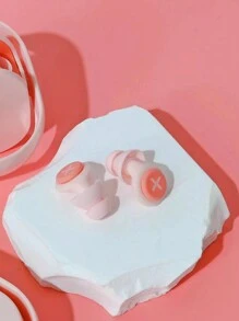 1 对粉色女士超强防噪音睡眠耳塞，适合住在宿舍的学生，睡眠时减少噪音并防止打鼾