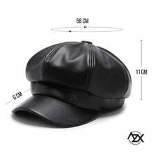 Chapéu feminino presente para amiga adequado para uso diário casual - Preto - Visão 3