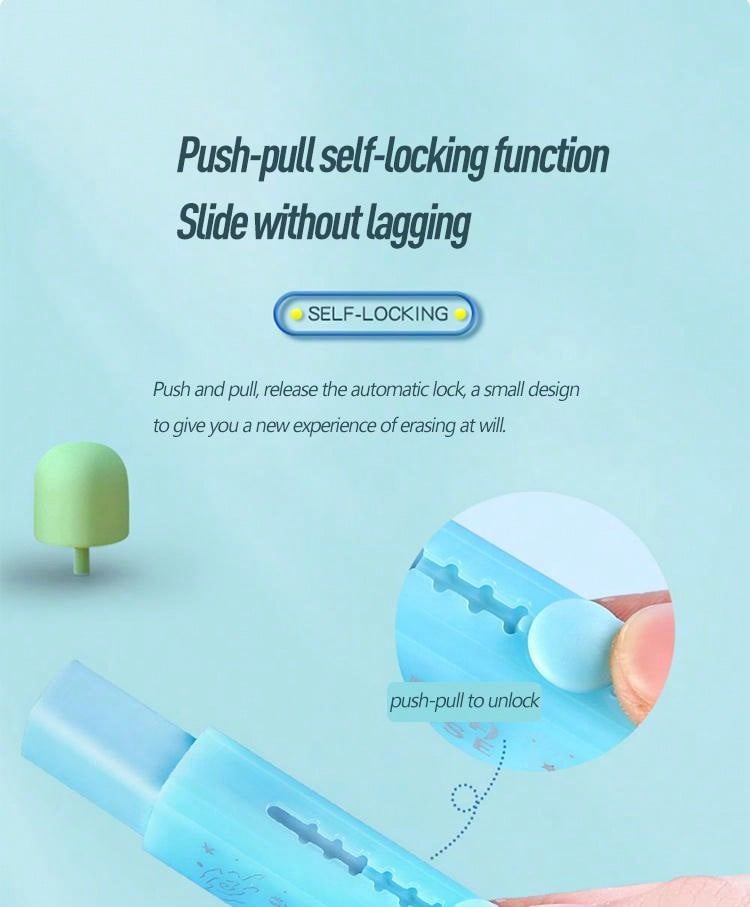 PushPull Rubber Eraser, NoDebris For Primary School Students, Student