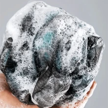 Shower Bath Sponge Large Soft Shower Loofah Body Exfoliating For Men And Women Showering, Bath And Body Works, Living Room Home Bedroom Bathroom House Decor, Travel Stuff, Wedding, Party, Birthday, Gifts For Men Mom Dad Friends, New Years, Accessories, Funny Gift - Black - View 3