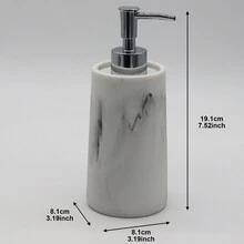 Bathroom And Kitchen Soap Dispenser, Modern Marble Style Resin Hand Soap Tray With Pump Soap Dispenser - White - View 2