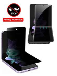 2 片隐私防眩光窥视水凝胶保护膜适用于三星 Galaxy Z Flip 7 6 5 4 3 [非钢化玻璃] 防水防震防摔防摔防刮防指纹全覆盖 - 黑色 - 查看 4
