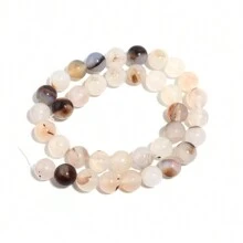 Fil De Perles En Pierre D'agate Naturelle, Fleur Noire Et Blanche, 4/6/8/10mm, 1 Pièce - Noir et blanc - Voir 4