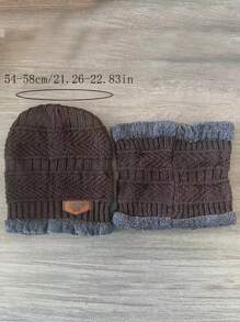 2 Miếng Mùa Đông Dày lên Dệt kim ấm Mũ & Bảo vệ cổ , Nam Kích thước lớn Lạnh Tai Sự bảo vệ Linh hoạt Thời trang Mũ Mũ Nam Mùa Đông Ngoài trời Áo chui đầu Kiểm tra Ấm áp Hàn Quốc Phiên bản Mùa thu Và Mùa Đông Mũ len Với Sang trọng Dày lên Khăn quàng cổ - Xám - Xem 6