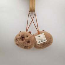 1pc Cute Capybara Plush Pendant For Best Gift , Students , Handbags , Keychains , Car Decorations , Cartoon Stuffed Doll Keychain For Cute Girl - You Can Customize Your Name By Yourself - Multicolor - View 4