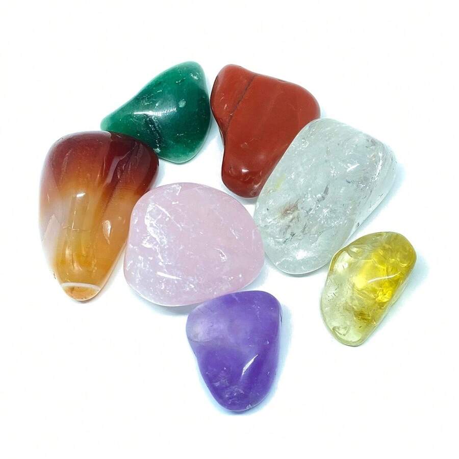 7 mini cristais | Equilíbrio dos Chakras | Pedra Natural | Kit Mini Cristais | Chakras - Multicolorido - Visão 1