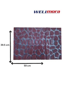 Alfombra De Bienvenida Antideslizante Y Duradera Con Textura Atrapapolvo (59x39.5 Cm) Tapete Para Exterior De Fácil Cuidado - Rojo - Ver 1