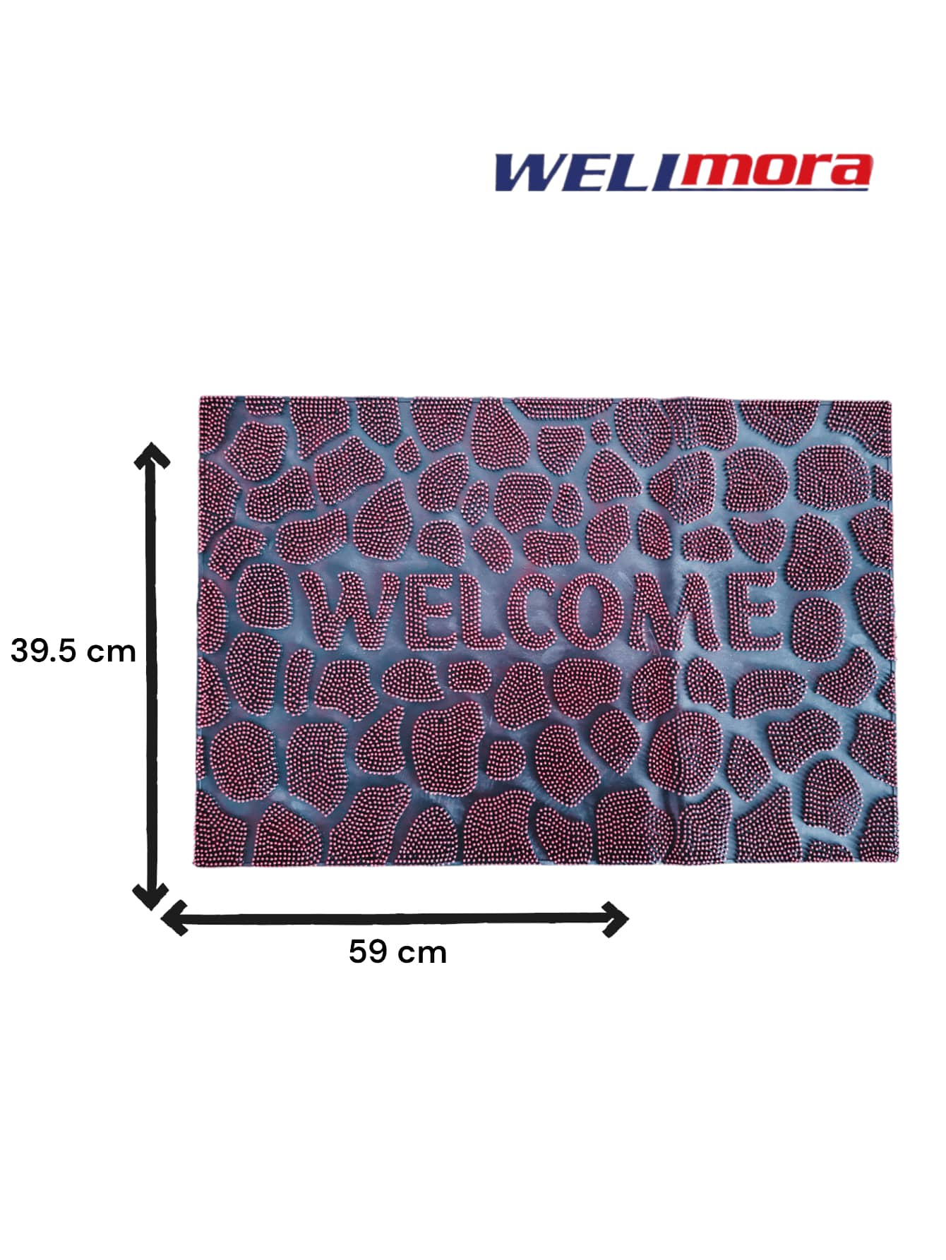 Alfombra De Bienvenida Antideslizante Y Duradera Con Textura Atrapapolvo (59x39.5 Cm) Tapete Para Exterior De Fácil Cuidado - Rojo - Ver 1
