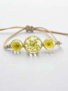 1 件时尚简约百搭手链，女士手工珠宝，干花和玻璃珠装饰，创意甜美优雅精致日常配饰，可爱的礼物 - C1 - 查看 8