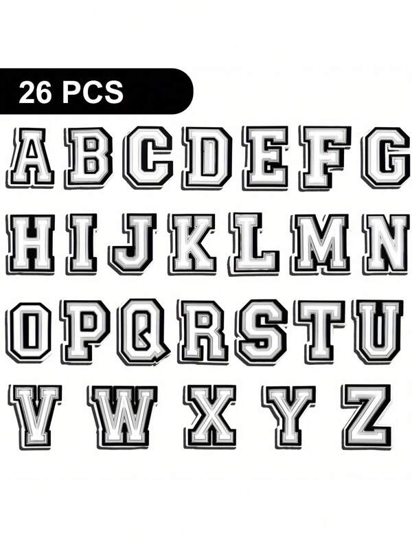 26pcs Letter Series Shoe Charms For Decoration, DIY Accessories (May Have Minor Glue Residue Or Slight Defects On The Back, Which Do Not Affect Normal Use), Cute Shoes Accessories For Spring