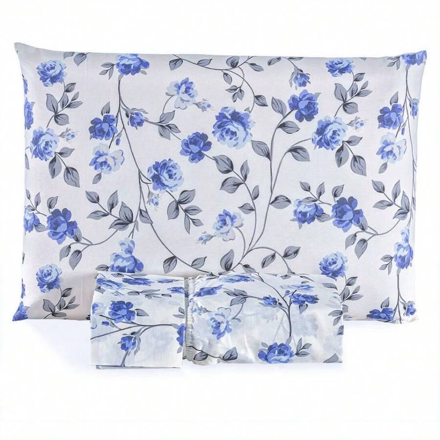Fitted Sheets - Blue Flower - View 1