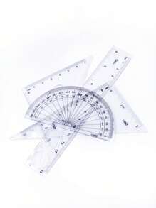 Juego de Estuche Geométrico Escolar, 8 pcs - Azul - Ver 4