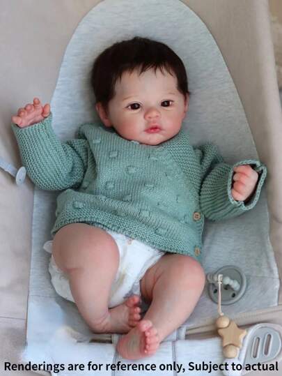 Decoración navideña Muñeca Reborn de silicona de Body completo de 18 pulgadas, niña del prado, hecha a mano, muñeca de bebé suave que se puede bañar, para regalos de niños