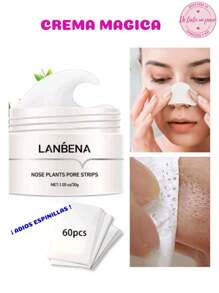DE TODO UN POCO  Crema Mágica Quita Espinillas Lanbena Incluye 60 Tiras de Limpieza - Albaricoque - Ver 1