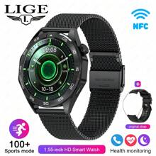 LIGE Đồng hồ thông minh , NFC Âm nhạc Điều khiển , Không dây Gọi , 100 + Thể thao Chế độ , Theo dõi giấc ngủ , GPS Chuyển động Theo dõi , Đếm số bước , Calories , Khoảng cách , Thời tiết , Nam Đồng hồ - màu đen - Xem 10