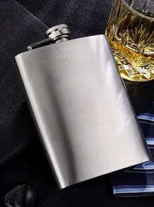 1入組便攜式戶外304黑色啞光小酒壺，不銹鋼扁平酒瓶，野營水壺 - 黑色 - 查看 4