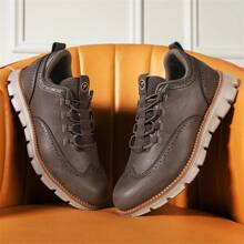 Men's Elastic Letter Pattern Round Shoelaces Casual & Dress Shoes, Coffee/Brown
