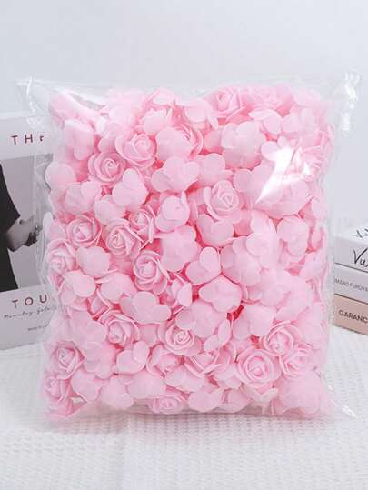 50 piezas Rosas de espuma de color rosa claro simuladas Cabezas de rosas de espuma artificiales a granel para manualidades DIY, ramos de boda, centros de baby shower, decoraciones de mesa de fiesta, decoración del hogar, Día de San Valentín, regalos