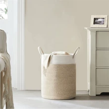 1pc Modern Minimalist Style Baby Storage Basket Made Of Rope, Suitable For Daily Use In Living Room And Bedroom