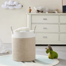 1pc Modern Minimalist Style Baby Storage Basket Made Of Rope, Suitable For Daily Use In Living Room And Bedroom
