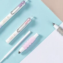 1 件隨機挑選軟握可伸縮原子筆,附 St 墨水和快乾功能,適合考試和習題集,0.5 毫米,黑色 - 彩色 - 查看 5