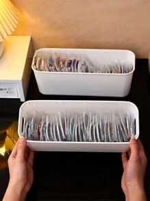 1 Đồng Màu Để Bàn Hộp Bảo Quản, Nhựa Trắng Để Bàn Hộp Bảo Quản, Ốp Lưng Điện Thoại Người Tổ Chức - trắng - Xem 2