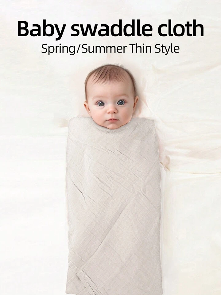Infant Swaddle Blanket Gray Single Layer Soft Unisex Baby Receiving Blanket For Newborn SHEIN