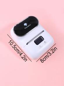1 Pc White Phomemo M110 Label Maker - Wireless Label Printer With One Roll 40x30mm Thermal Sticker Label, Thermal Label Printer For Store Owner,Address, Logo, Clothing, Mailing, Sticker Printer For Phones & PC, Mini Labeler For Barcode, Document, Product Information, Price Tags, Shipping Labels Printing, Portable Labeler Printer For Gift, Fast Printing Inkless Label Makers With 203dpi - White - View 2