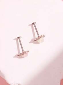 1 Miếng Sáng bóng & Thanh tú Thép không gỉ Sợi tổng hợp Opal Tim & Môi Hạt tai Xuyên Đinh tán tai Đối với phụ nữ - A - Xem 4