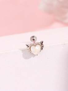 1 Miếng Sáng bóng & Thanh tú Thép không gỉ Sợi tổng hợp Opal Tim & Môi Hạt tai Xuyên Đinh tán tai Đối với phụ nữ - A - Xem 6