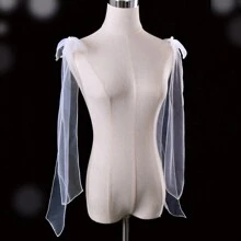 1 件可拆卸蝴蝶结配饰，带胸针和肩带，适用于礼服、婚纱肩部装饰秋装女士 - 彩色 - 查看 12