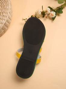 Dép xăng đan đế bằng bằng da màu vàng dành cho nữ, thoải mái, thích hợp đi biển hoặc hoạt động ngoài trời. - Màu vàng - Xem 7