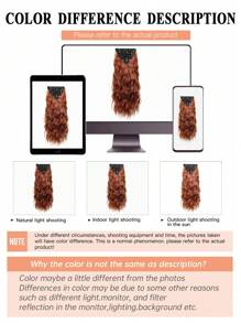 20 pulgadas Extensiones de cabello con clip de color naranja-marrón, set de 6 piezas, extensiones de cabello ondulado suave, extensiones de cabello gruesas, extensiones de cabello con clip, extensiones de cabello completas con clip para mujeres, extensiones de fibra sintética, adecuadas para fiestas y Navidad - Naranja Manchado - Ver 11