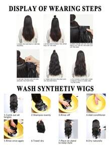 20 pulgadas Extensiones de cabello con clip de color naranja-marrón, set de 6 piezas, extensiones de cabello ondulado suave, extensiones de cabello gruesas, extensiones de cabello con clip, extensiones de cabello completas con clip para mujeres, extensiones de fibra sintética, adecuadas para fiestas y Navidad - Naranja Manchado - Ver 12