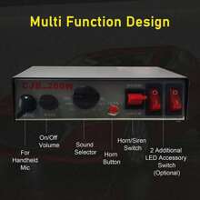 Evershine Signal 12V 100W 警报器公共广播系统 [手持麦克风] [免提] [2 个 15A 开关] 9 种音调 适用于救护车、消防车、工程车辆 - A - 查看 5