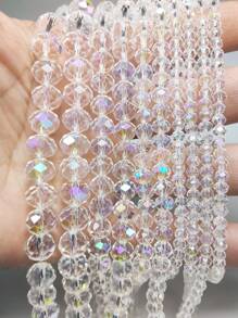 1串/套AB彩玻璃珠，尺寸3mm/4mm/6mm/8mm/10mm/12mm，包括节日珠、奥地利水晶珠、圆珠、刻面珠和隔珠，适用于耳环、手链、脚链、项链等饰品制作、DIY手工、圣诞树装饰、节日装饰、婚礼装饰和窗户装饰。 - Crystal AB - 查看 7