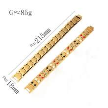 1 Miếng Tông vàng Thép Titan không phai Nam Làm Việc  Vòng tay , Từ tính Rộng Thép không gỉ Chuỗi Băng tay - vòng tay nam - Xem 8