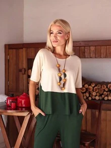 Women Two-Piece Outfits - 軍綠色 - 查看 4